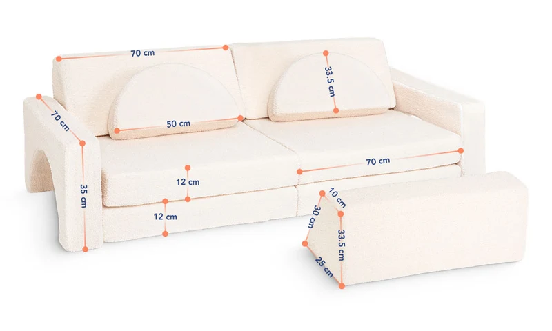 Spielcouch für Kinder – 10-teiliges Sofa-Set für Schlafen und Spielen