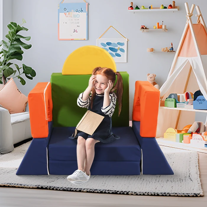 Spielcouch für Kinder – 10-teiliges Sofa-Set für Schlafen und Spielen