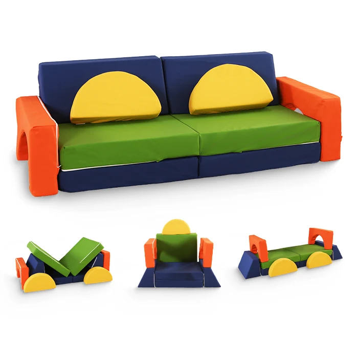 Spielcouch für Kinder – 10-teiliges Sofa-Set für Schlafen und Spielen