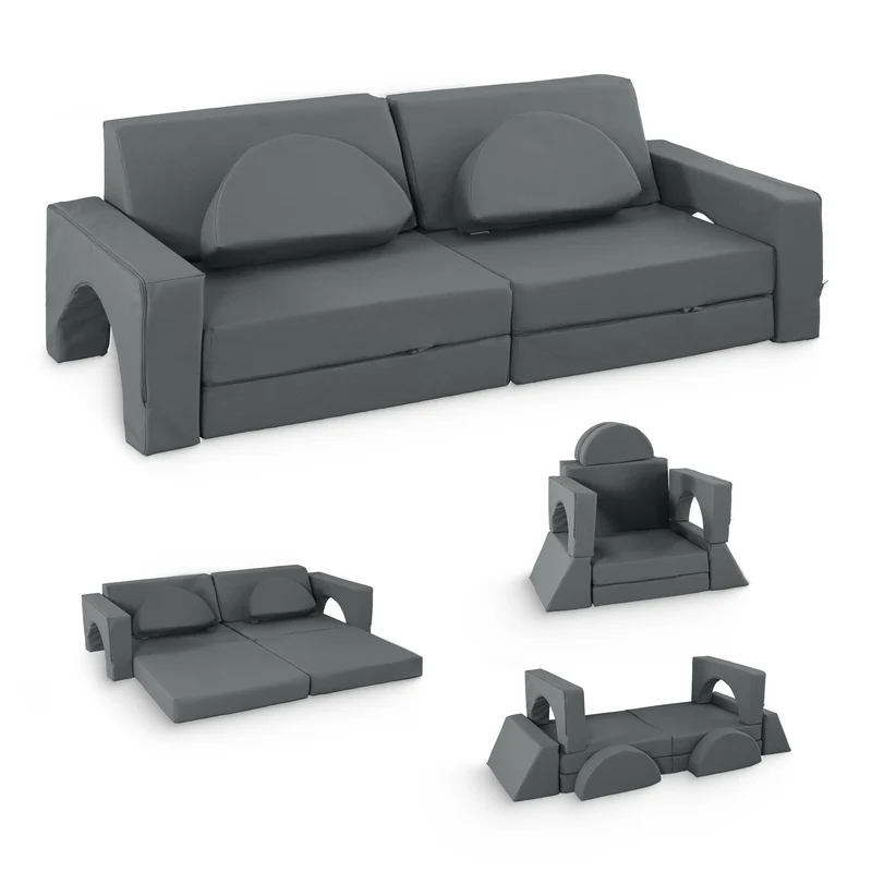 Spielcouch für Kinder – 10-teiliges Sofa-Set für Schlafen und Spielen