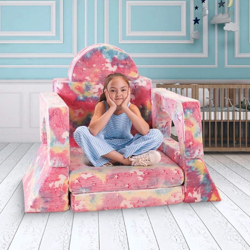 Spielcouch für Kinder – 10-teiliges Sofa-Set für Schlafen und Spielen