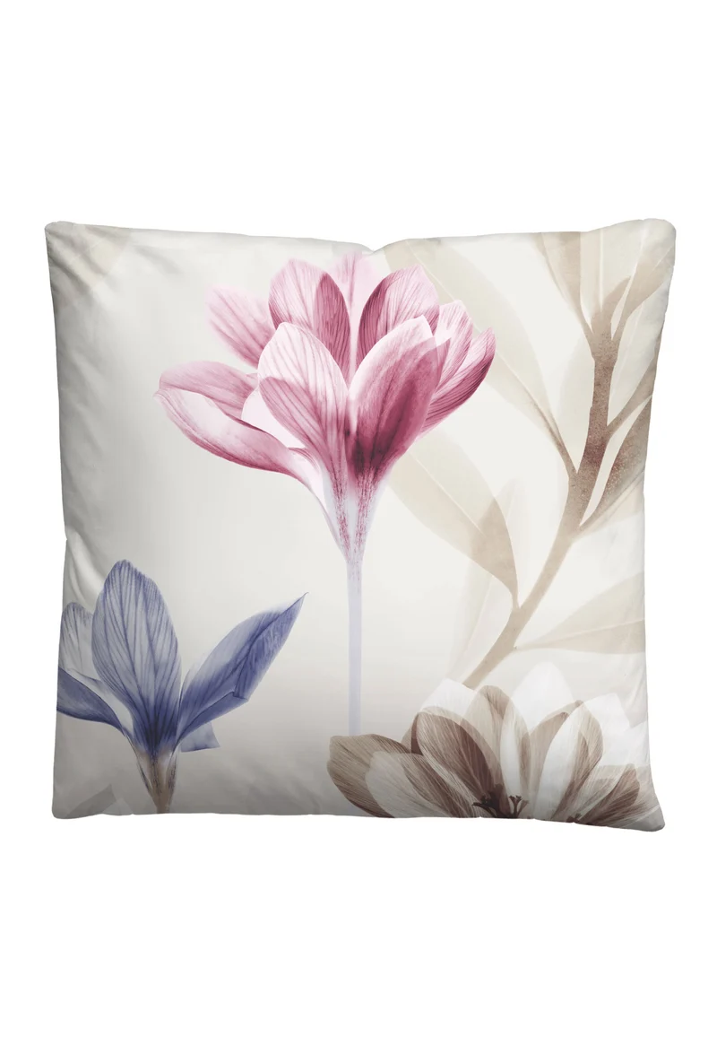 biberna Seersucker Bettwäsche Blume – Taupe (0025008)