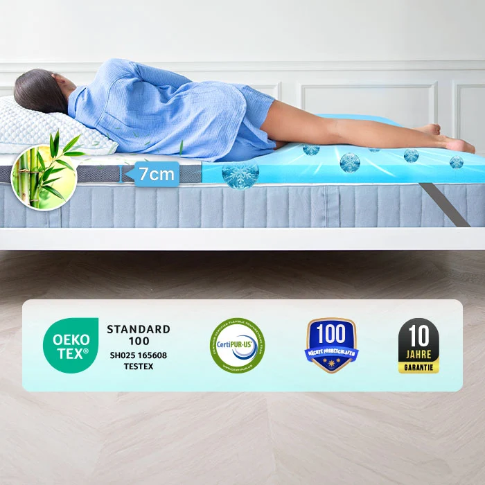 Premium Komfort Matratzen-Topper mit Gel-Memory-Schaum