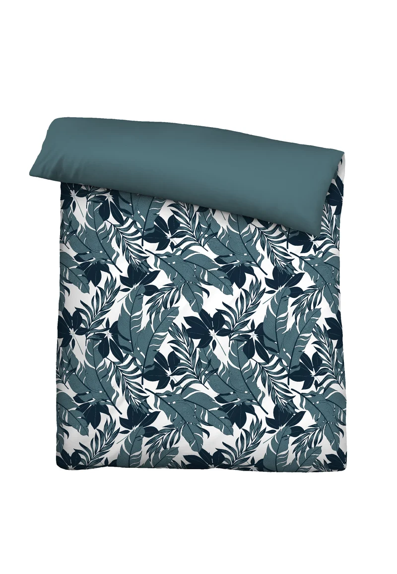 Castell Baumwoll Satin Bettwäsche Jungle – Marine (0600883)