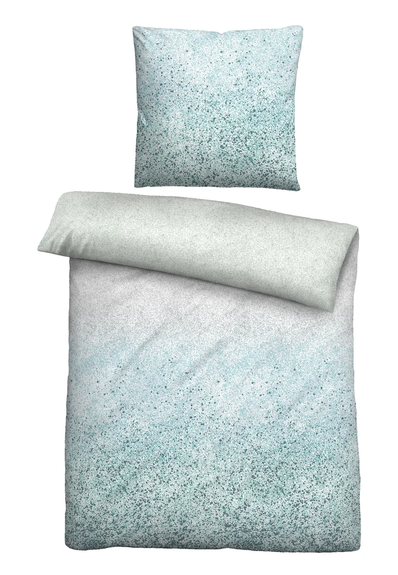 biberna Mako-Satin Bettwäsche Sprenkel – Bunt & Ciel (0614603)