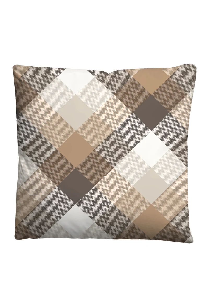 Castell Baumwoll Satin Bettwäsche Check – Chocolate (0060473)