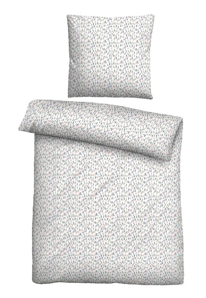 Castell Baumwoll Renforce Bettwäsche Tupfer – Weiss (0040791)