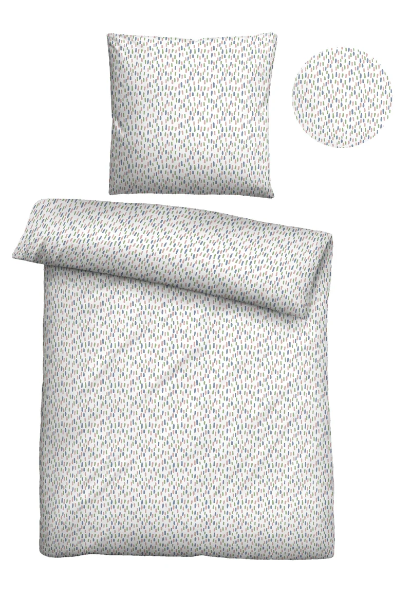 Castell Baumwoll Renforce Bettwäsche Tupfer – Weiss (0040791)