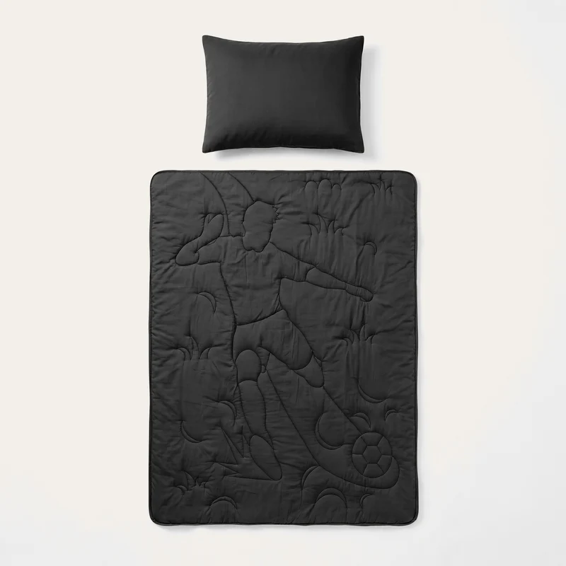 Wasbaar Kids All Season Dekbed | Voetbal schot | Black | Met Kussensloop