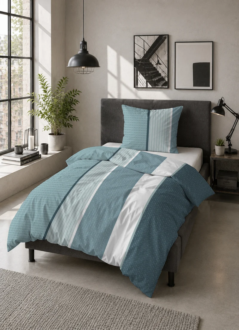 Castell Polycotton Biber Streifen – Petrol (0350386)