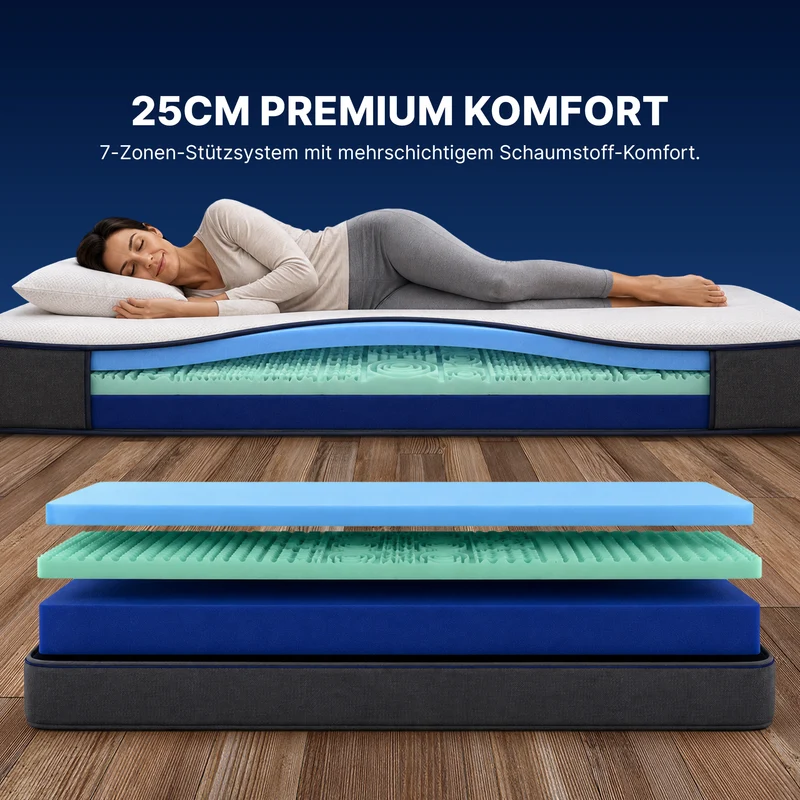 Premium-7-Zonen-Komfort Matratze