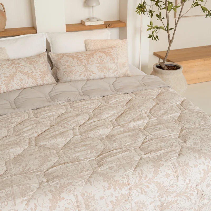 Wasbaar All Season Dekbed | Jacquard | Taupe
