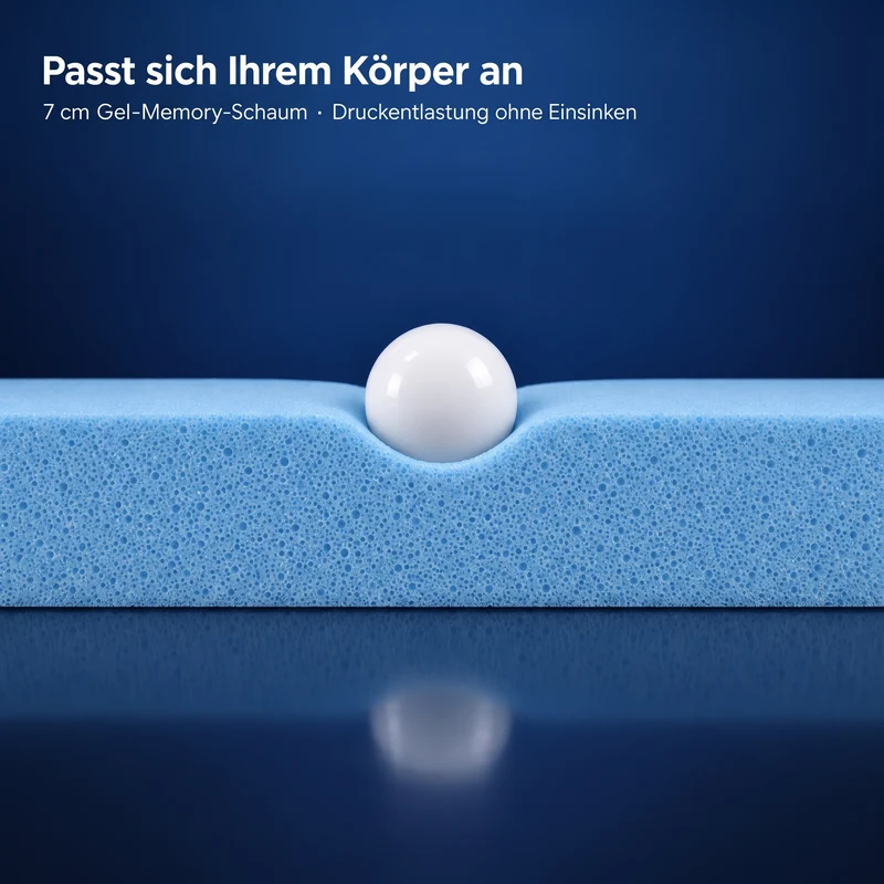 Premium Komfort Matratzen-Topper mit Gel-Memory-Schaum