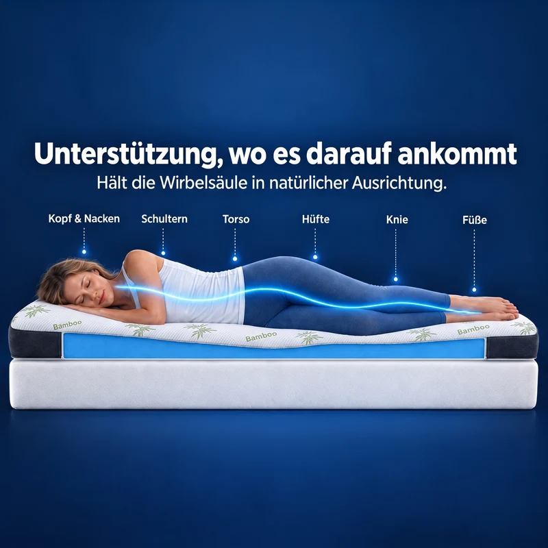 Premium Komfort Matratzen-Topper mit Gel-Memory-Schaum