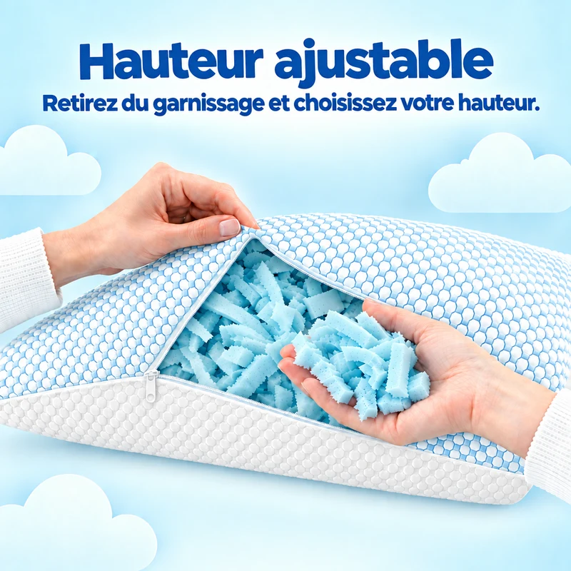 Wolkenkissen - Höhenverstellbares Memory Foam Kissen