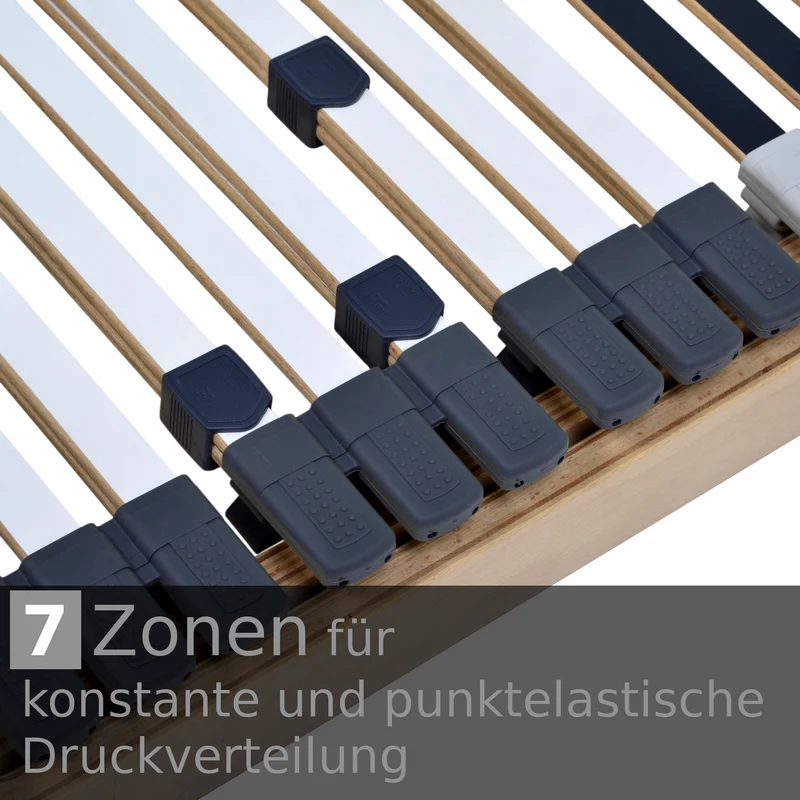 MediFlex T200 Lattenrost 90x200 cm, Kopf und Fuß verstellbar, 7 Zonen mit Härteverstellung