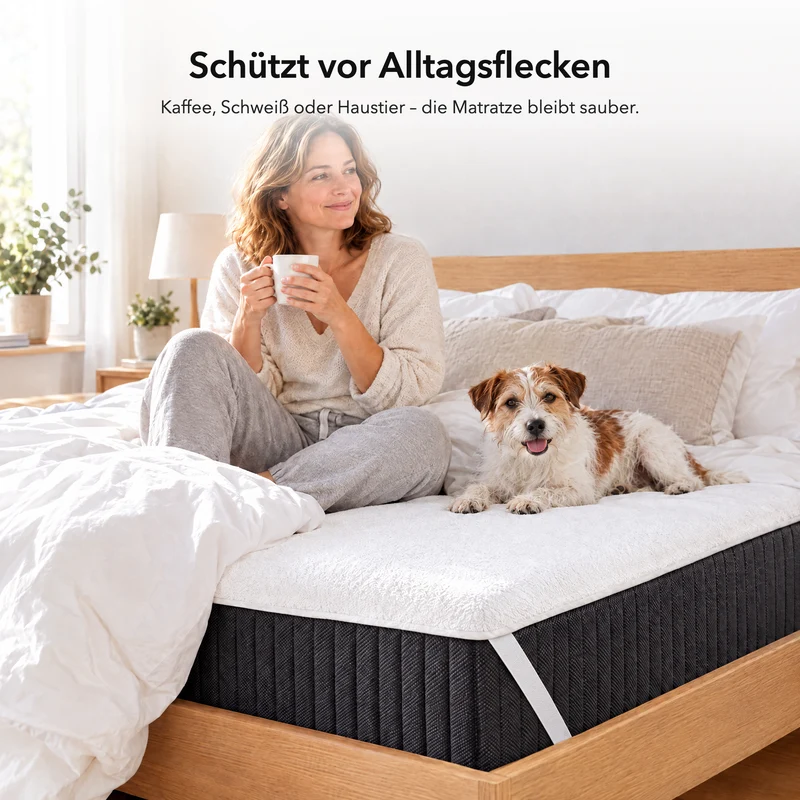 Matratzenschoner mit elastischen Eckbändern