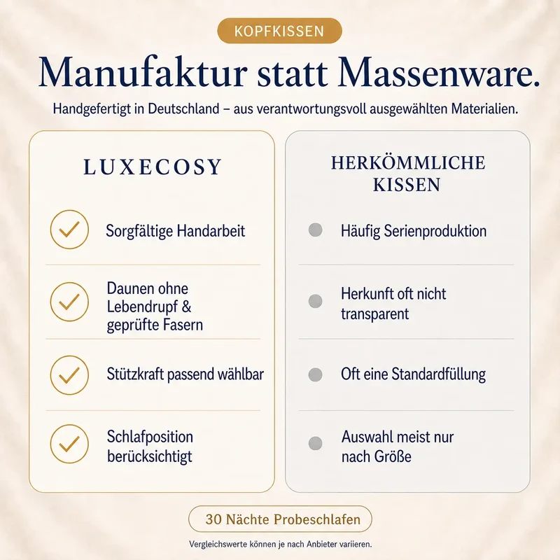 Premium 3-Kammer Daunenkissen Typ Eiderdaune