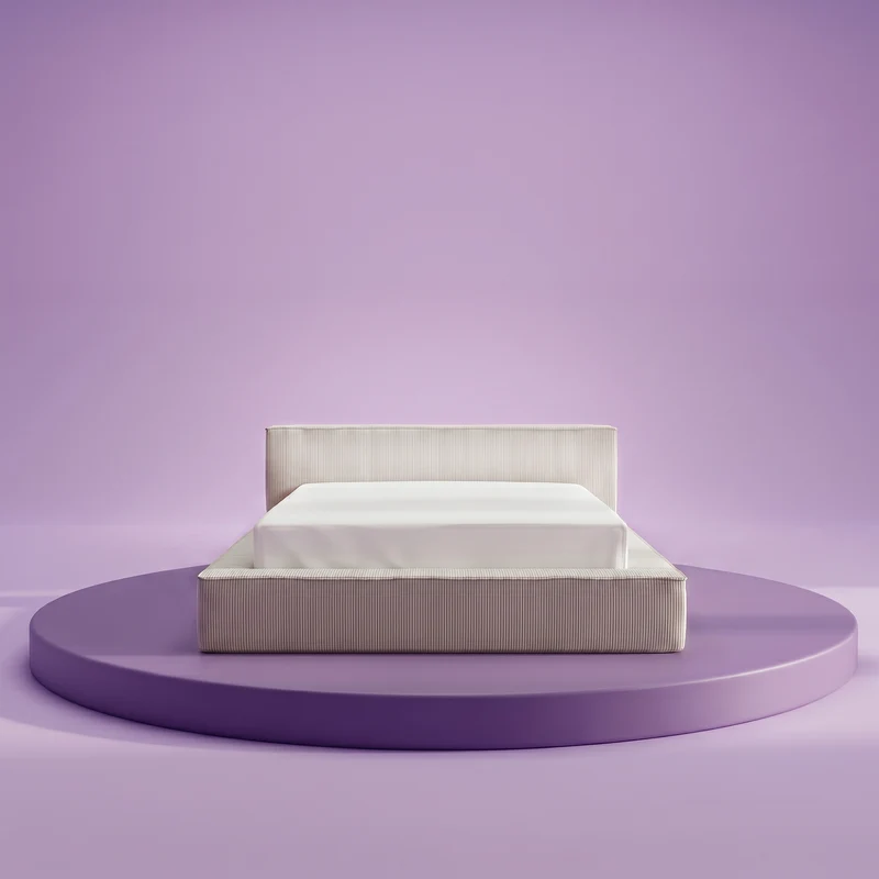HappyBed Amour Cosy | Rib | Creme | Bed