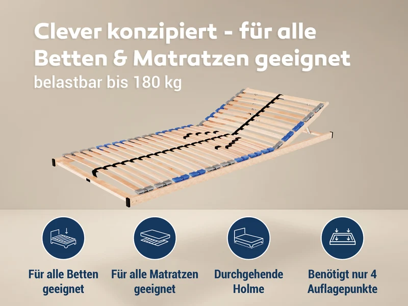 Betten-ABC Madera KV Lattenrost-Set Selbstmontage 180x200 cm
