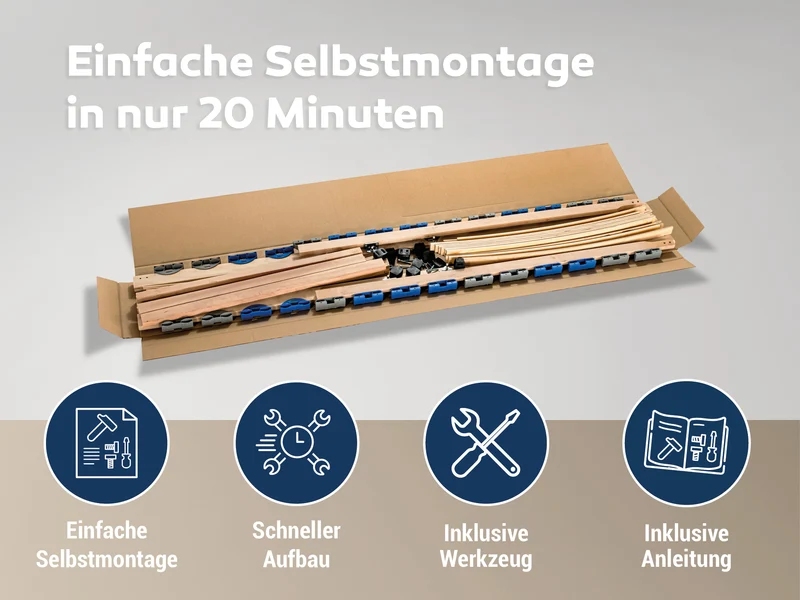 Betten-ABC Madera KV Lattenrost-Set Selbstmontage 180x200 cm