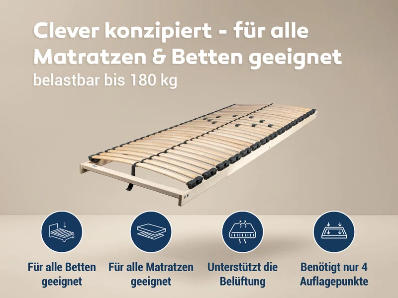 Betten-ABC Max1 NV Lattenrost-Set Selbstmontage 160x200 cm