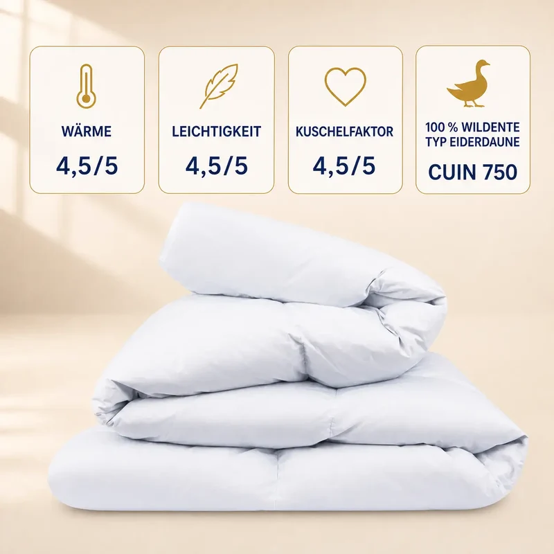 Premium Daunendecke Wildentendaune Typ Eiderdaune