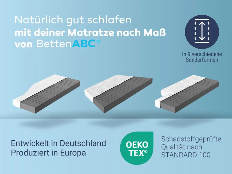 Matratzen nach Maß mit einer Schräge