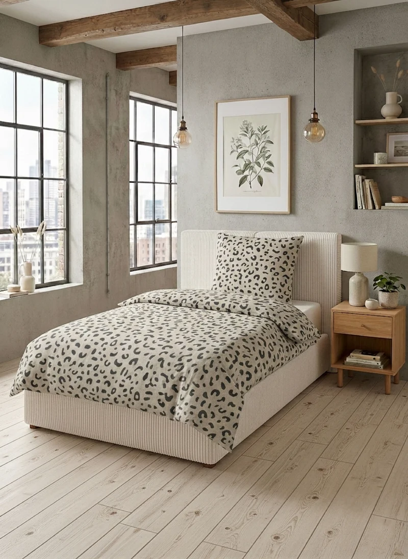 biberna Melange-Flanell Bettwäsche Animal Print – Kitt (0847266)