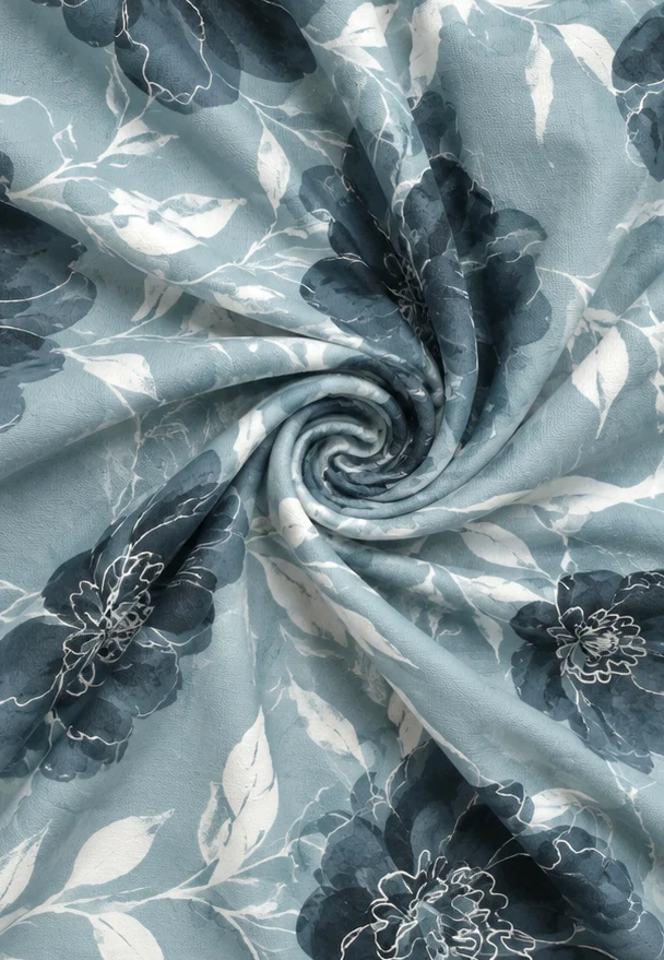 Castell Polycotton Biber Blüten – Petrol (0350385)