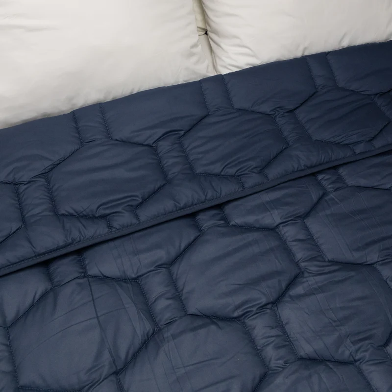 4-Seizoenen Dekbed | Glossy Dark Blue | Afstelbaar