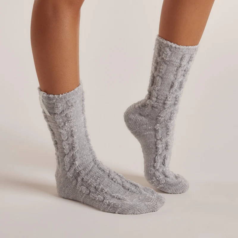 Chenille Gestrickte Socken - Eisblau