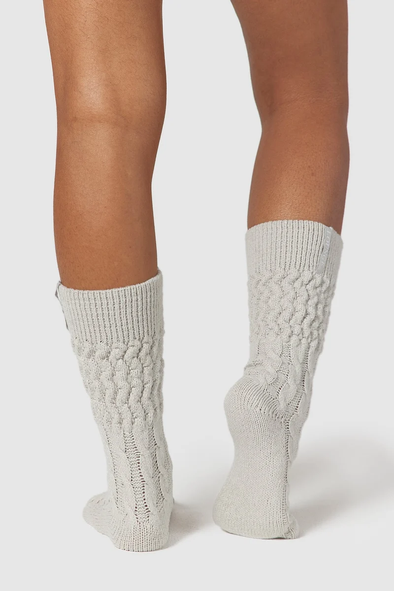Snug Gestrickte Socke - Eisgrau
