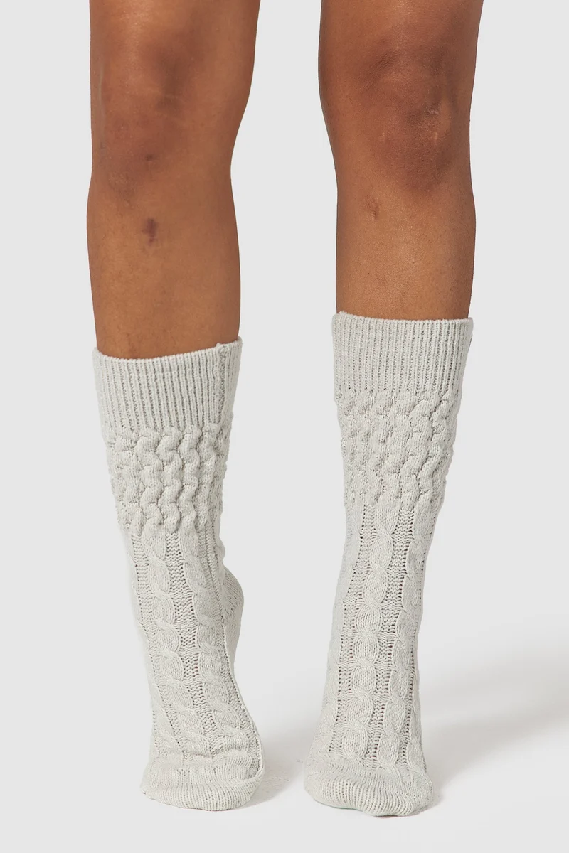 Snug Gestrickte Socke - Eisgrau