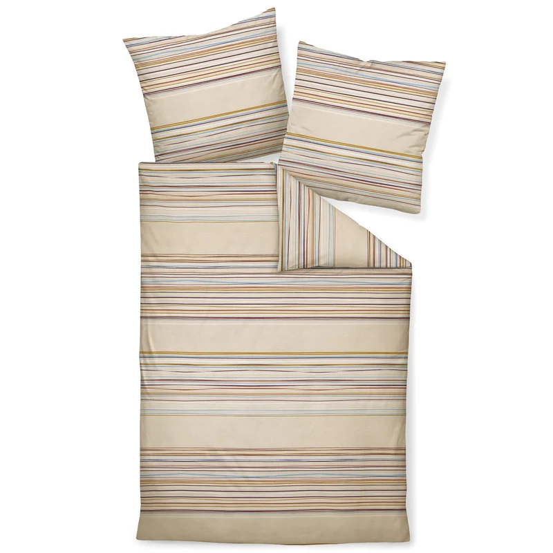 Janine Davos 65153-07 Beige Feinbiber Bettwäschegarnitur