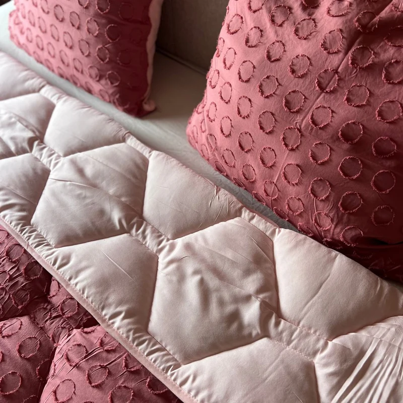 Wasbaar All Season Dekbed | Tufted | Blushed Pink