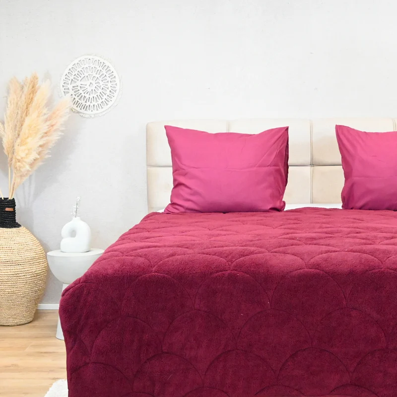 HappyBed Dekbed | Teddy Bordeaux | Voor het hele jaar