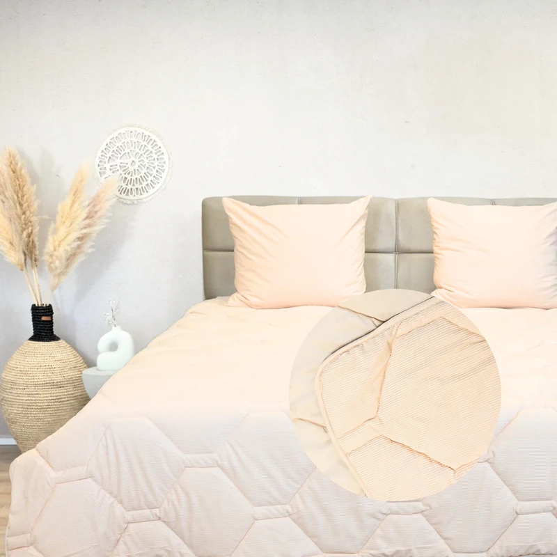Wasbaar All Season Dekbed | Corduroy | Soft Peach