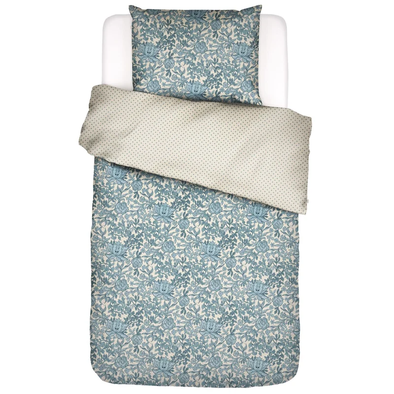 Essenza Ophelia Smoke Blue Satin Bettwäschegarnitur