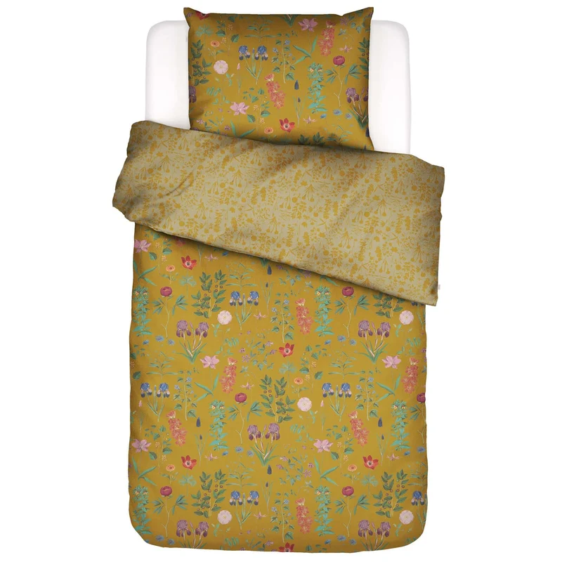 Essenza Marigold Flower Ochre Satin Bettwäschegarnitur