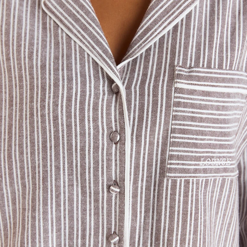 Stripe Pyjamahemd - Schokolade