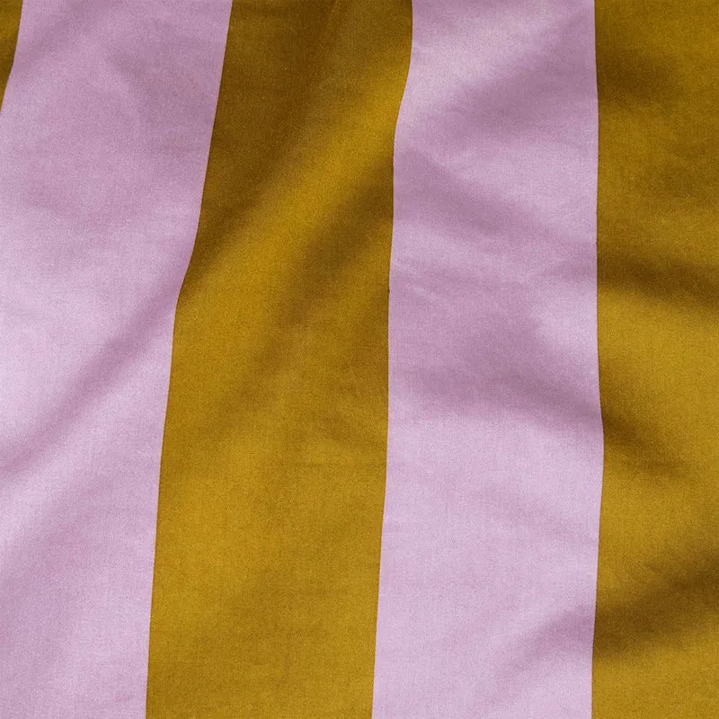 Essenza Minte Stripe Pale Purple-Olive Satin Bettwäsche