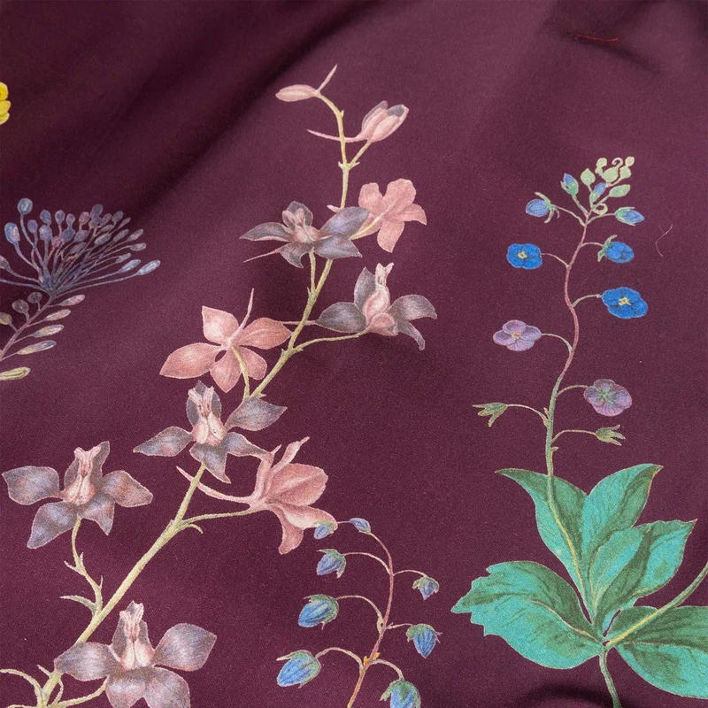 Essenza Augustina Mauve Wine Satin Bettwäschegarnitur