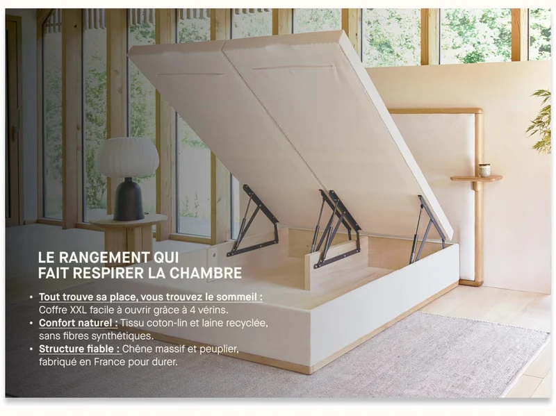Lit coffre premium en bois massif - LA VOILE