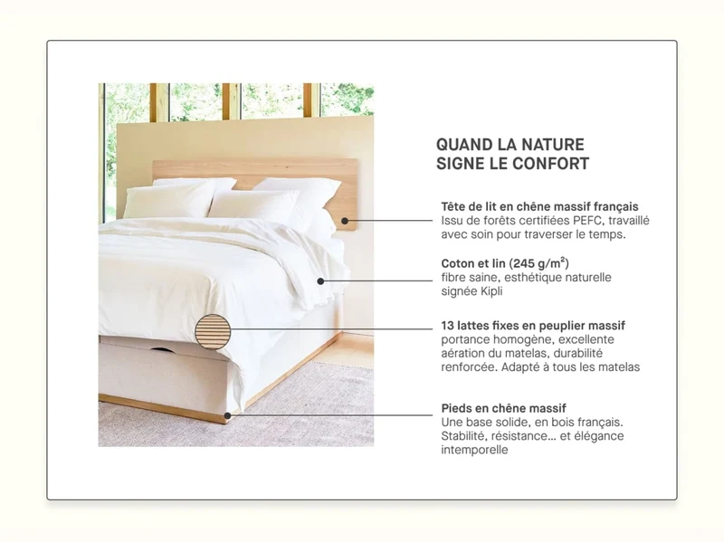 Lit coffre premium en bois massif - LA VOILE