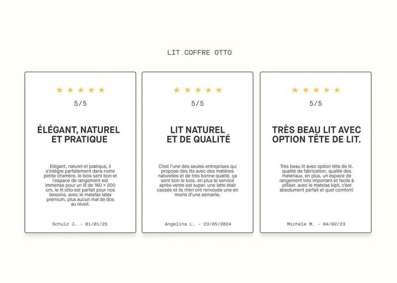 Lit coffre en bois et lin OTTO