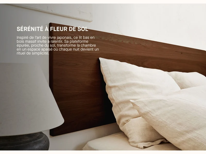 Lit plateforme en bois massif LIVIA