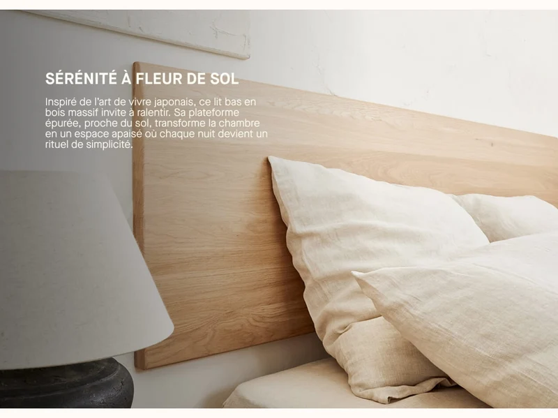Lit plateforme en bois massif LIVIA