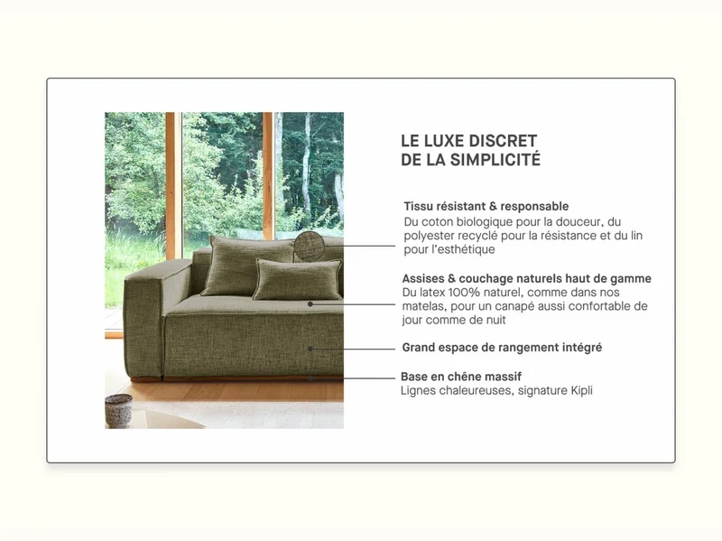 Canapé convertible avec base en bois FOLIA