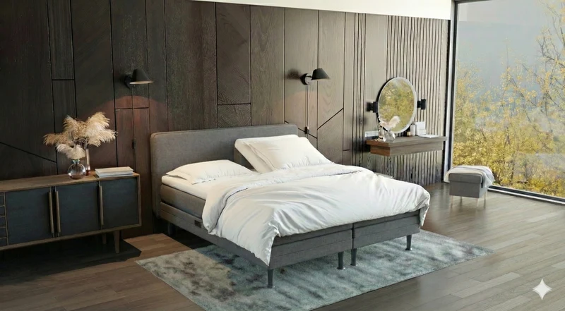 Boxspringbett (BD-350) 140/160/180x200, Stoff grau, anthrazit, beige, H2, H3, schnell lieferbar